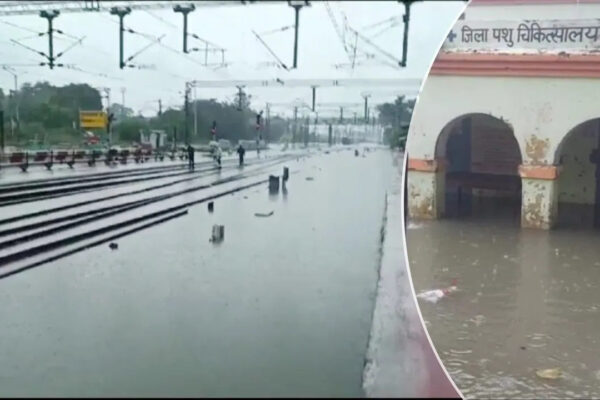 UP में बेरहम बारिश, लखनऊ में घरों में रहने की सलाह, बारांबकी में रेल ट्रैक डूबा; कन्नौज में दो की मौत